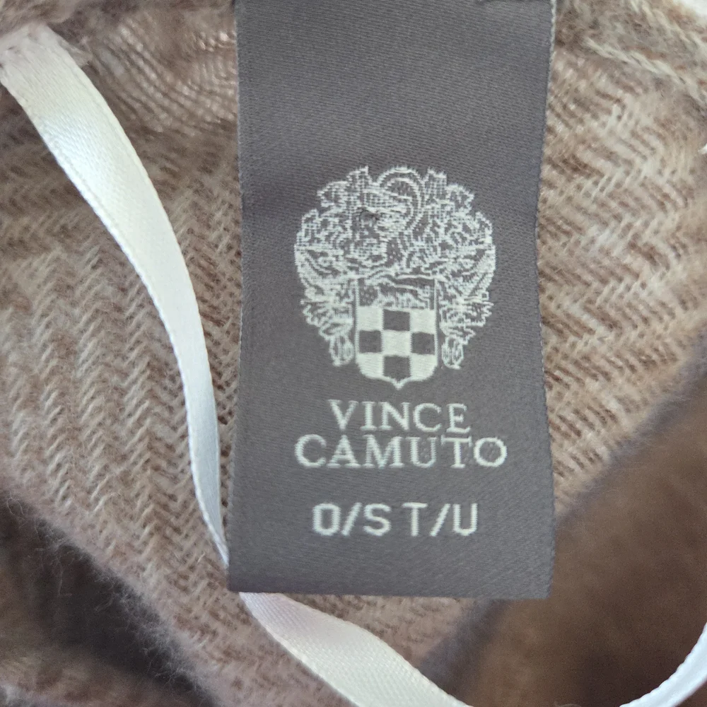 Vince Camuto Olive and Brown Fringe Poncho Size OS - Picture 6 of 6